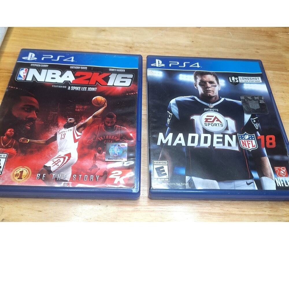 Lot Madden18 and NBA2K16 PlayStation 4 PS4 Bulk Used Football Basketball Video
